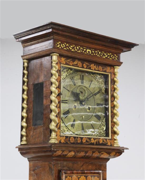 Joseph Windmills, London (1671-1702). A late 17th / early 18th century walnut and marquetry eight day longcase clock, 6ft 7in.